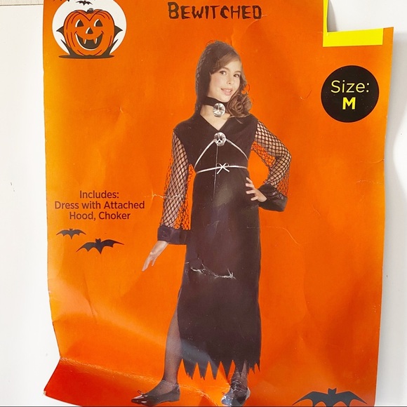 Bewitched Witch Girl Black Dress Chocker Costume M - Picture 5 of 6